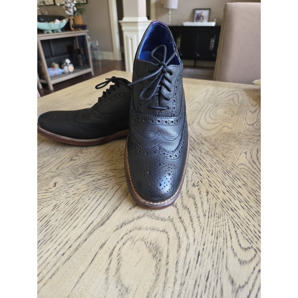 Ted Baker Mens Leather Wingtip Derby Shoes in Black Size 9.5 Ted Baker London - Picture 2 of 13